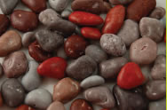 Candy coated milk chocolate pieces... "They look like real multi-coloured stones!"
