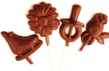 Belgian milk or dark chocolate suckers